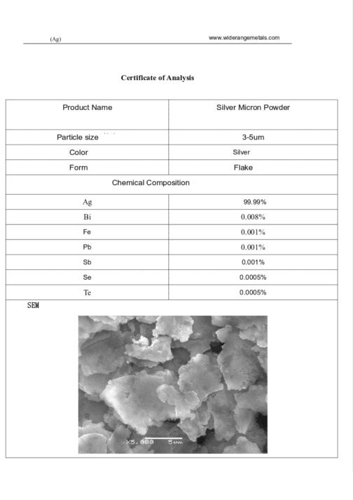 Polvere di Argento Metallico 3-5 µm / 4800-2500 Mesh / Particelle Ultrafini di Argento Conduttivo Ag 99.99% - immagine 5