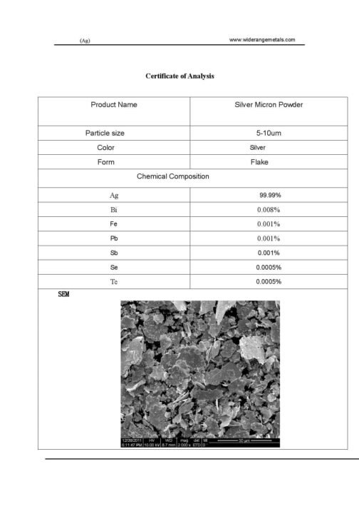 Polvere di Argento Metallico 5-10 µm / 2500-1250 Mesh / Particelle Ultrafini di Argento Conduttivo Ag 99.99% - immagine 5