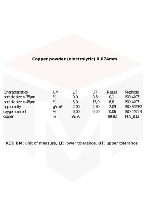 Polvere di Rame Elettrolitica 74 µm / 200 mesh / 0.074 mm Cu min. 99.7% - immagine 4
